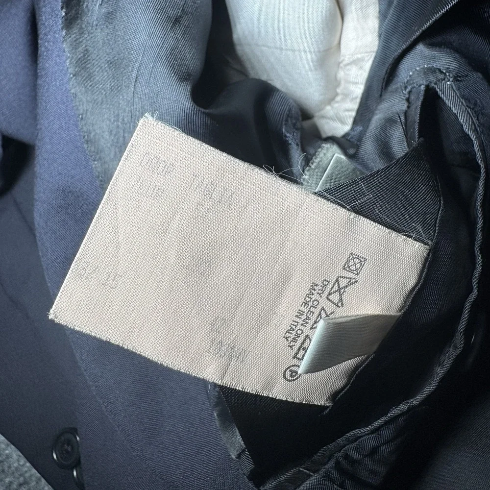 Salvatore Ferragamo Blazer 54 Navy‎ Blue Cotton Jacket Coat Wool 3-Butotn READ